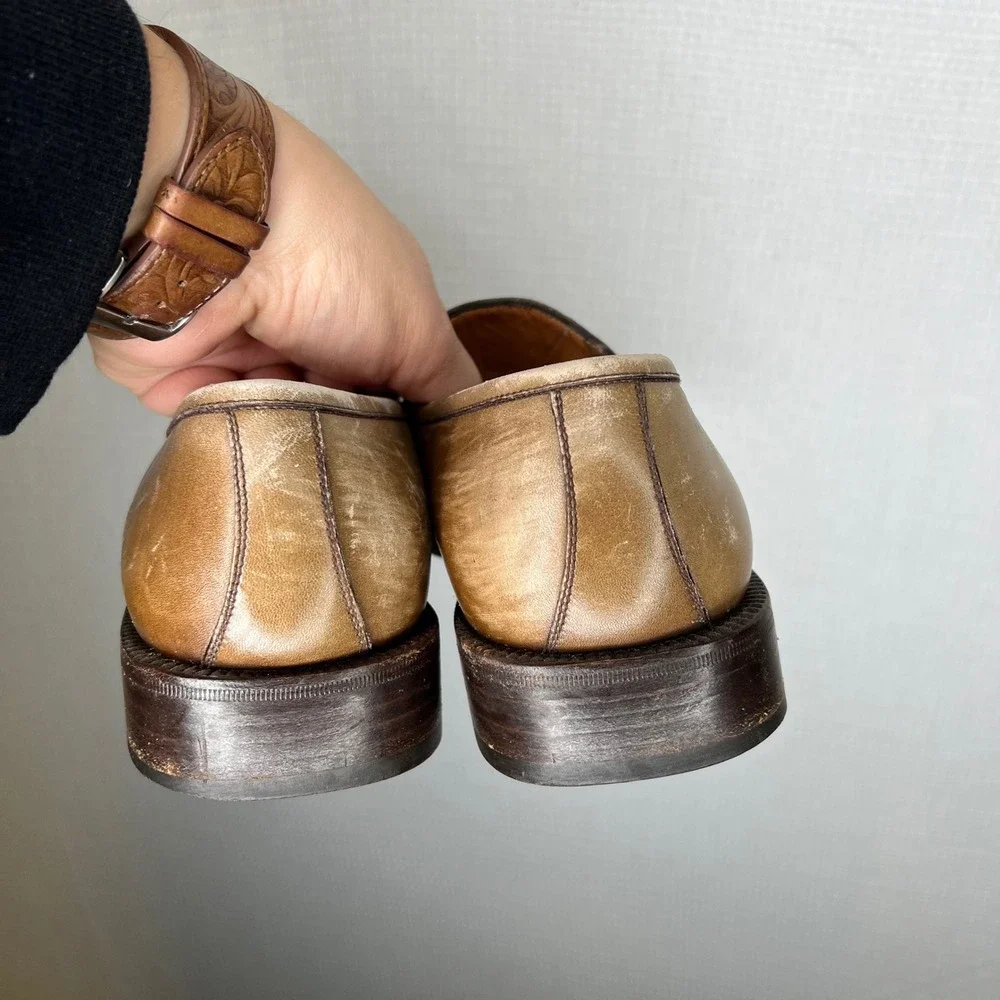 Salvatore Ferragamo Men's Loafers Dress Shoes Leather‎ Gold Buckle